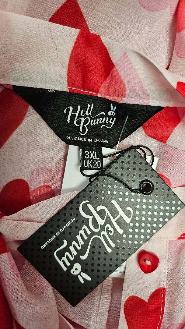 Hell Bunny Pink Aphrodite Blouse NEW (20)