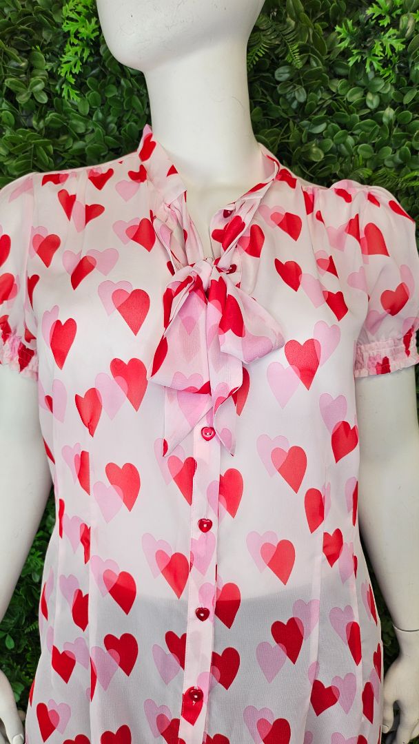 Hell Bunny Pink Aphrodite Blouse NEW (20)