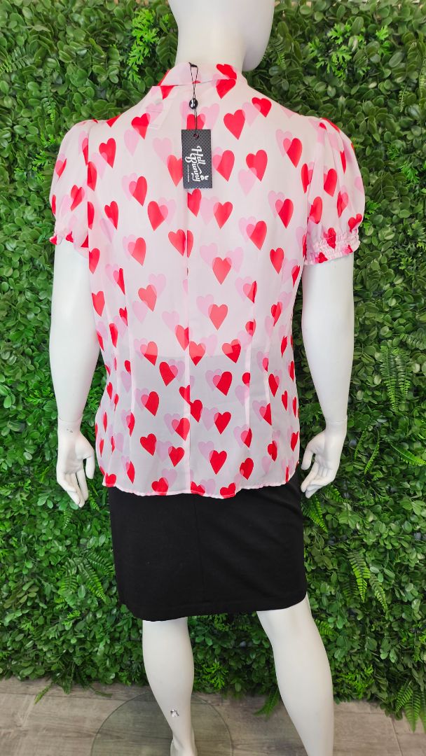 Hell Bunny Pink Aphrodite Blouse NEW (20)