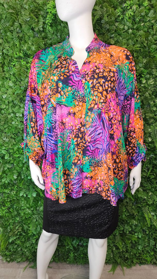 Ts Print V Placket Top (22-24)
