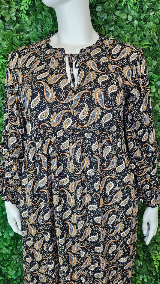 Playlist Print Flare Sleeve Dress (20-22)