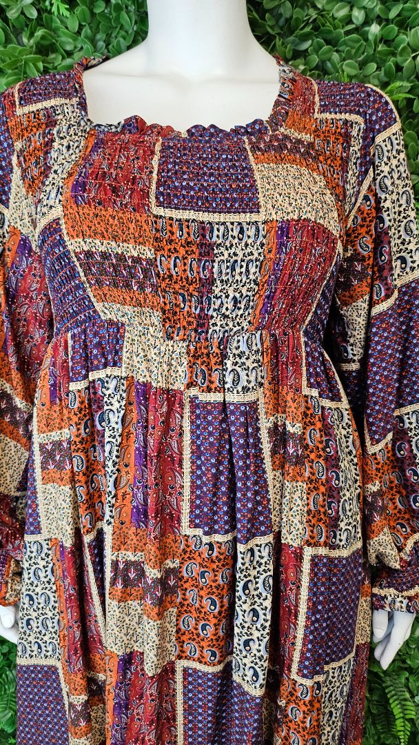 Isla-Maree Pattern Boho Dress (20-22)