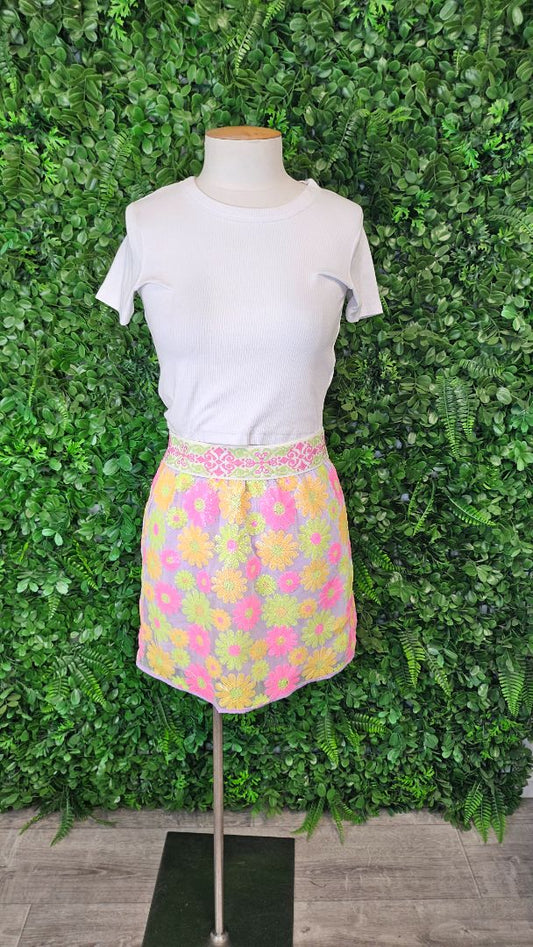 Augustine Fluro Star Sequin Mini Skirt (8)