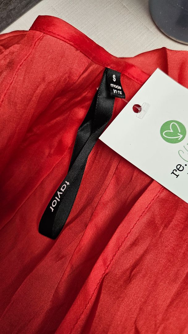 Taylor Red Drop Hem Dress (10)