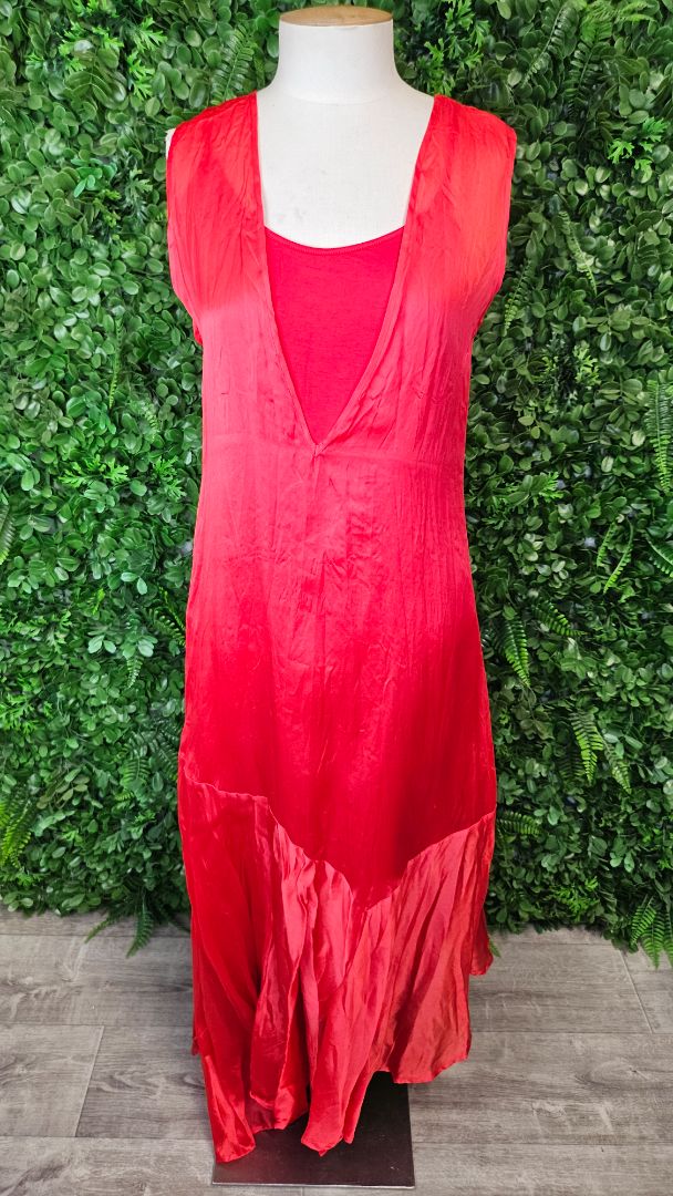 Taylor Red Drop Hem Dress (10)