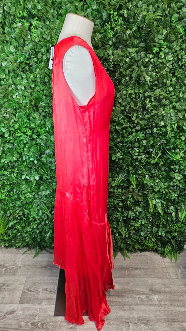 Taylor Red Drop Hem Dress (10)