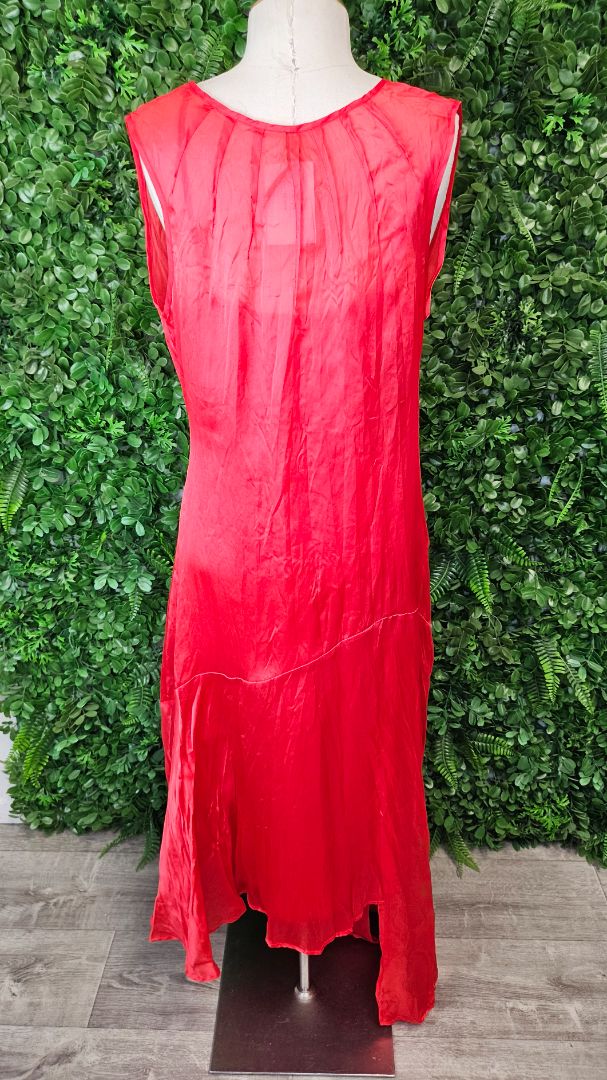 Taylor Red Drop Hem Dress (10)