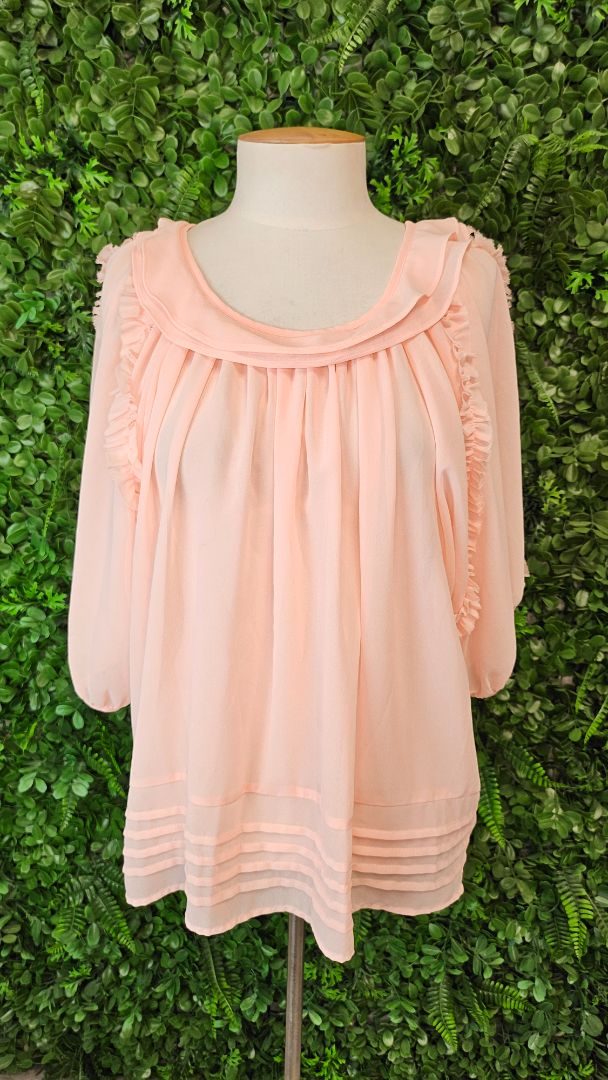 Augustine Apricot Ruffle Top (12)