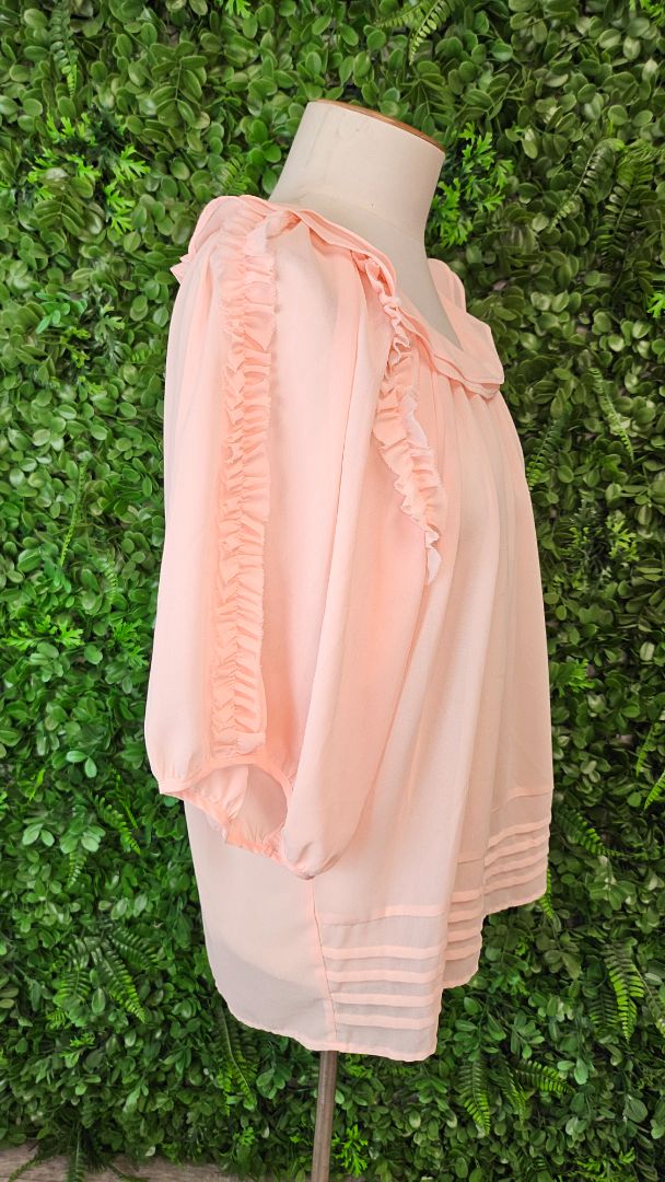 Augustine Apricot Ruffle Top (12)