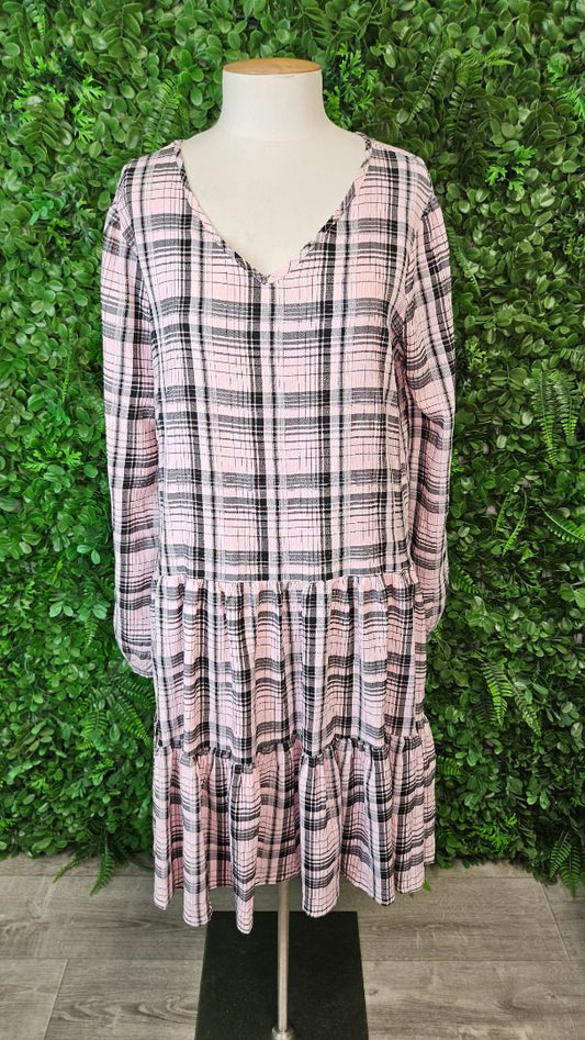 Threadz Check Drop Hem Dress (12)