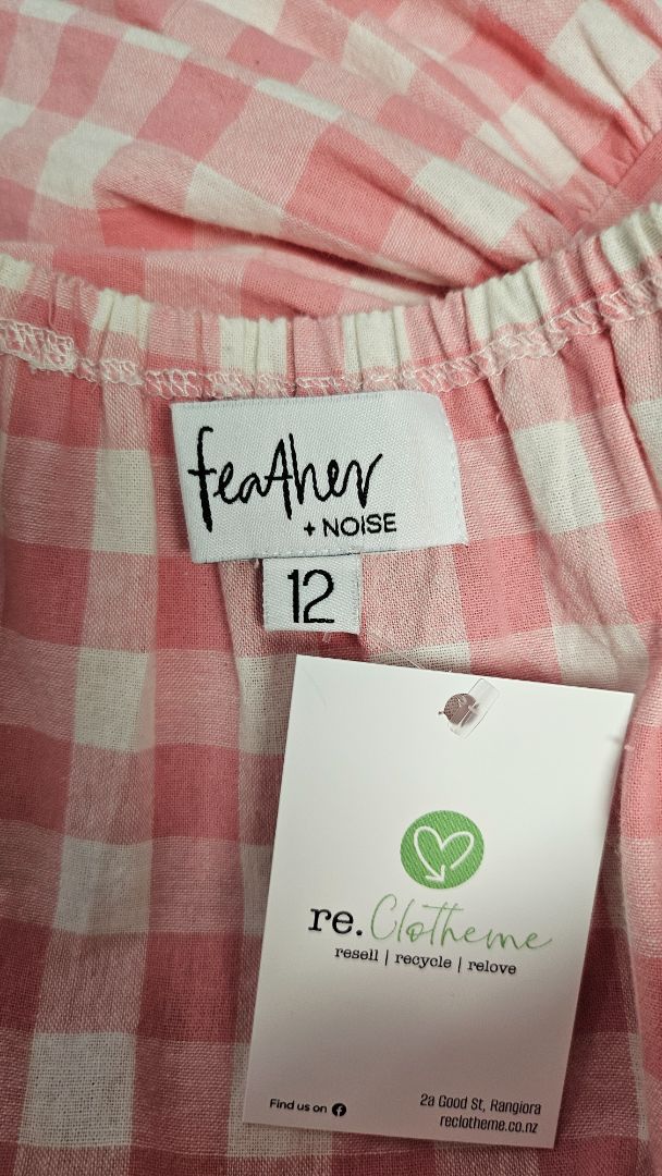 Feather+Noise Pink Gingham Tier Sun Dress (12)