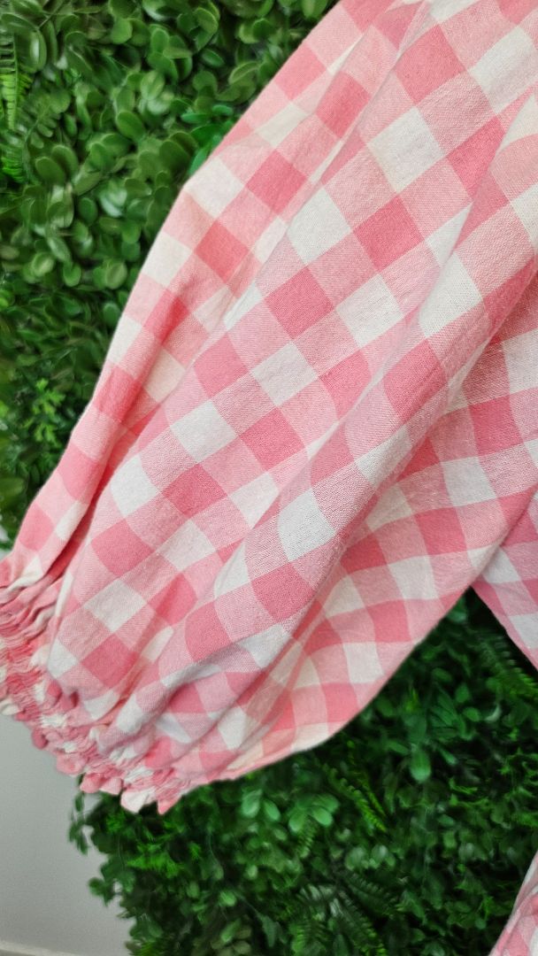 Feather+Noise Pink Gingham Tier Sun Dress (12)
