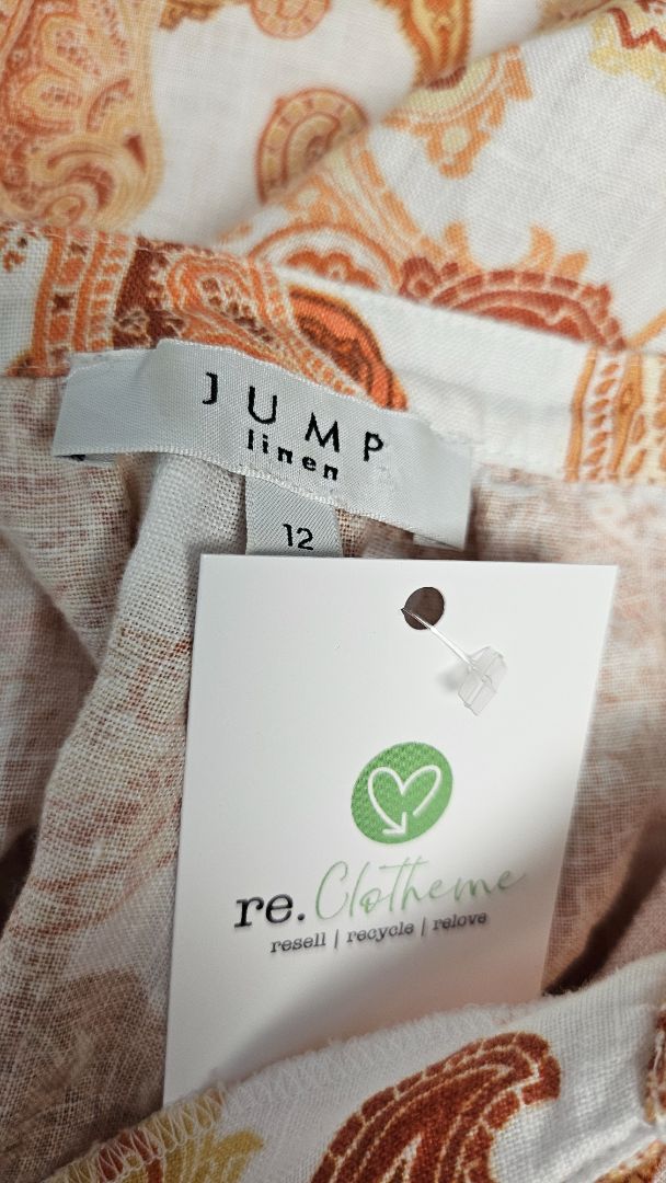 Jump Pattern Linen Shift Dress (12)