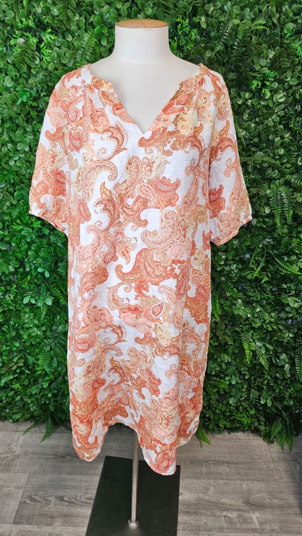 Jump Pattern Linen Shift Dress (12)