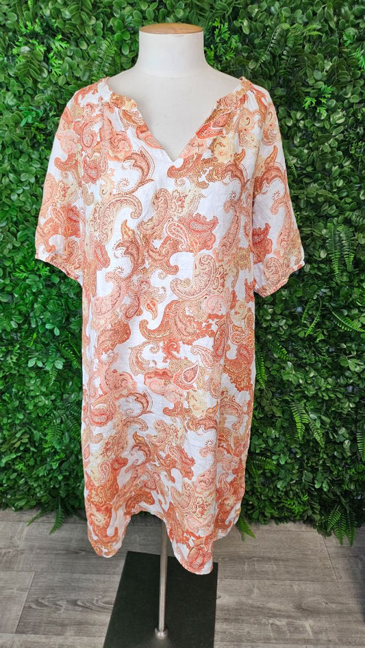 Jump Pattern Linen Shift Dress (12)