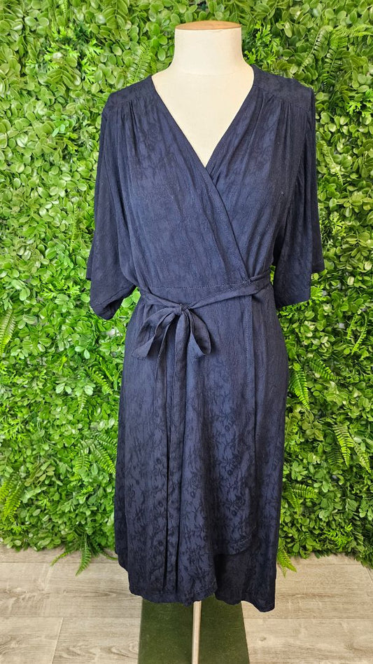 Lordship Linen Navy Wrap Dress (10)