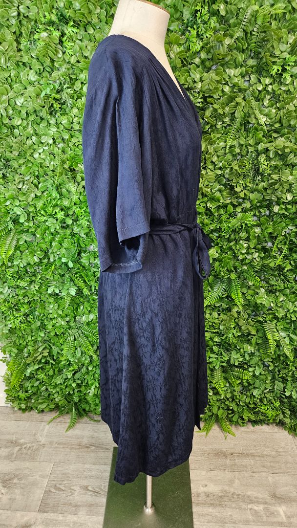 Lordship Linen Navy Wrap Dress (10)