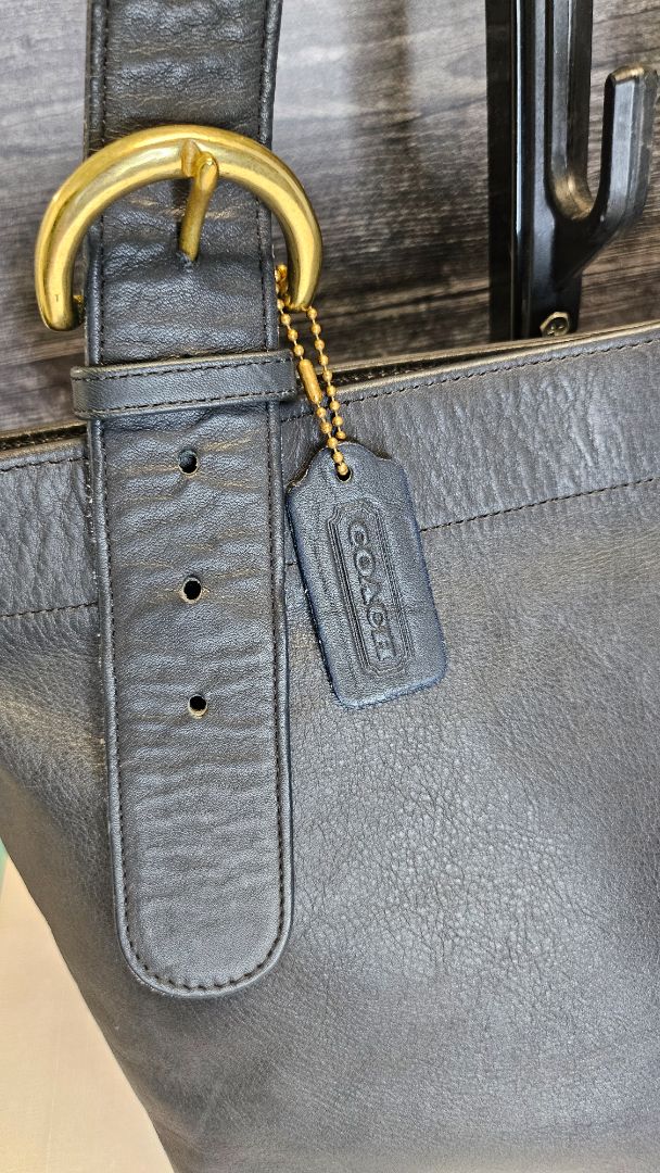 Coach Black Leather Tote (38x27x13cm)