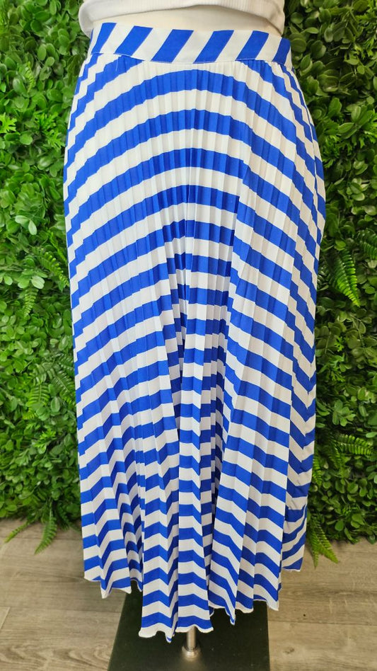 Portmans Striped Pleat Skirt (10)