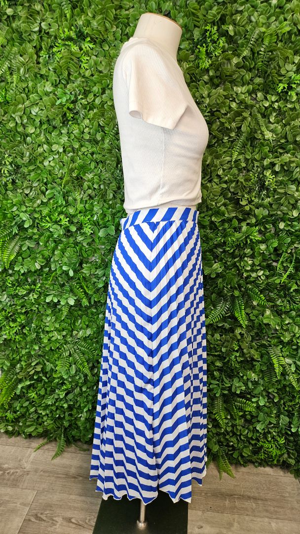 Portmans Striped Pleat Skirt (10)