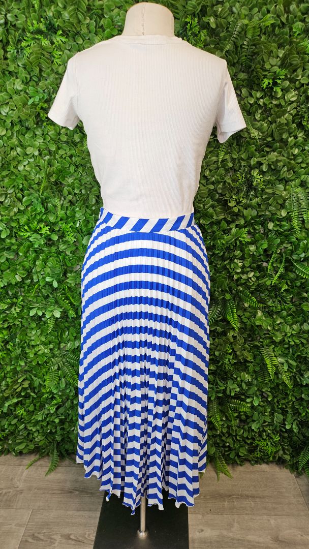 Portmans Striped Pleat Skirt (10)