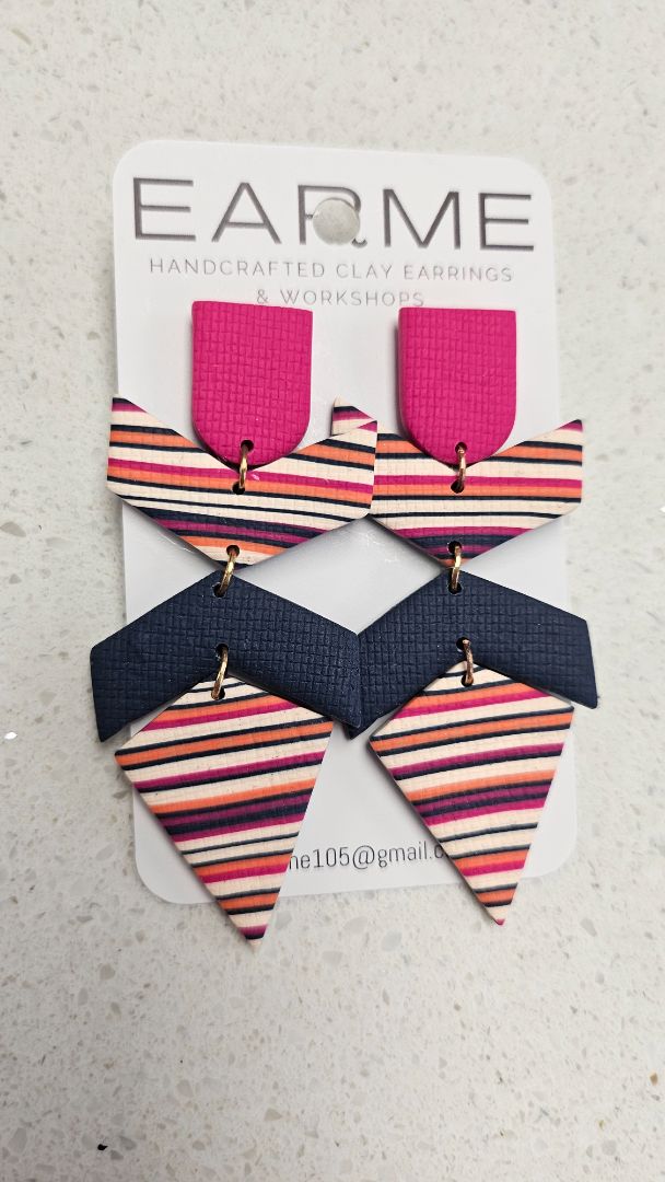 Earme  Geometric Stripe Earrings bnwt