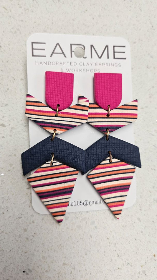 Earme  Geometric Stripe Earrings bnwt