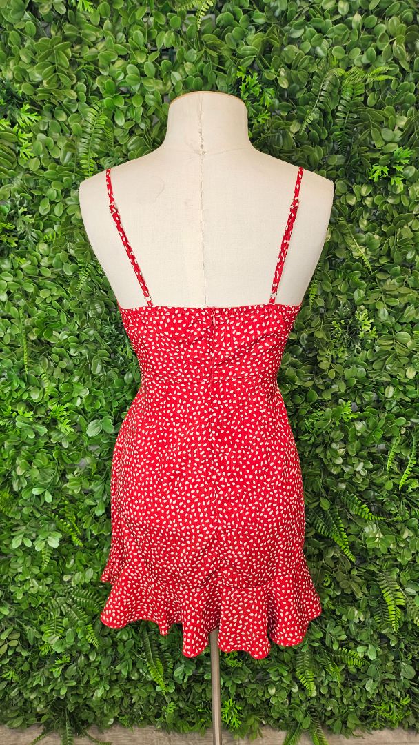 Rumor Red Print Mini Wrap Dress (6-8)