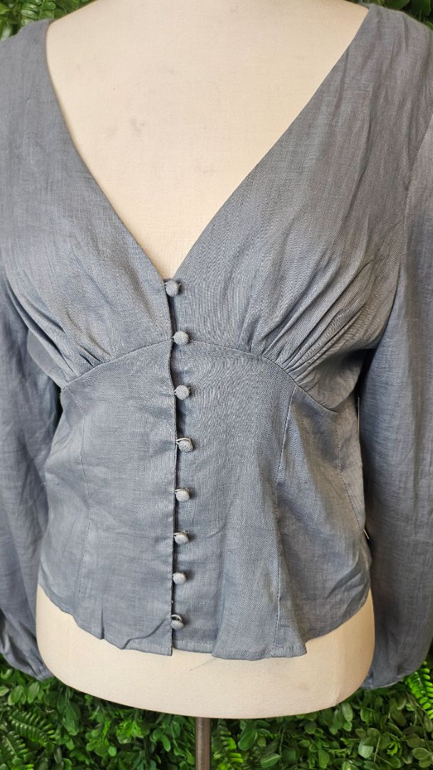 Amelius Blue Vivienne Linen Top BNWT (12)