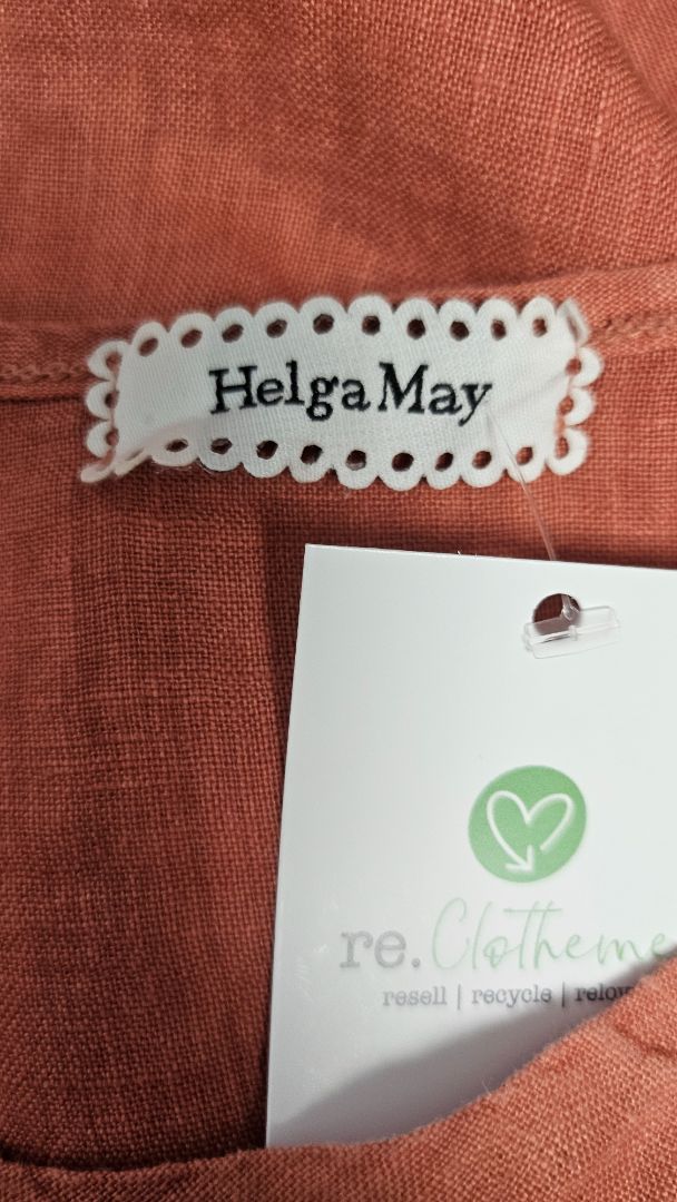 Helga May Orange Linen Top (14)