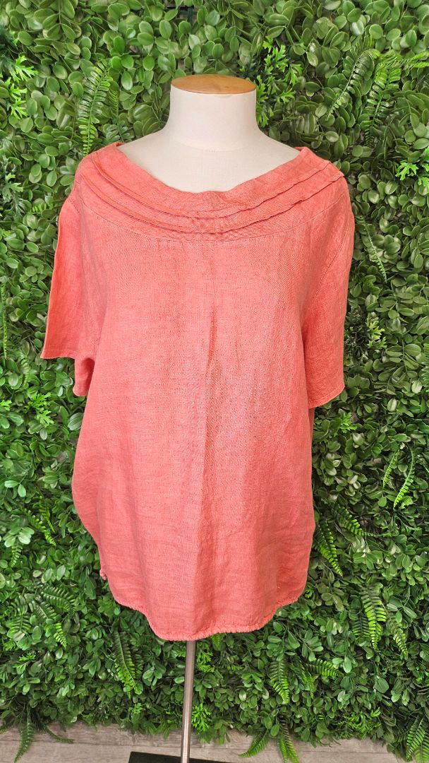 Helga May Orange Linen Top (14)
