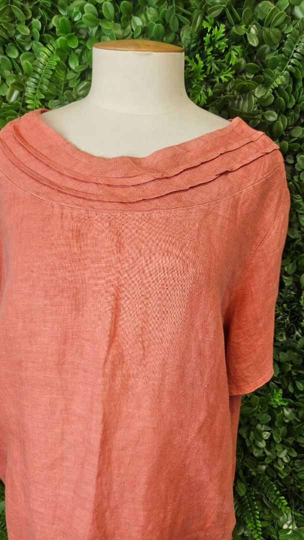 Helga May Orange Linen Top (14)