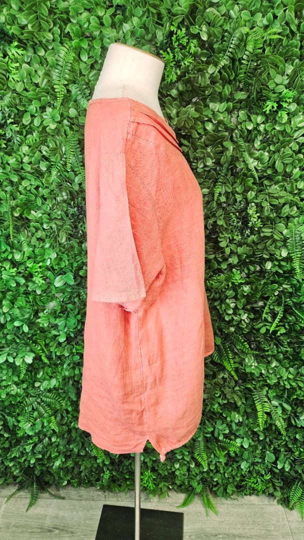 Helga May Orange Linen Top (14)