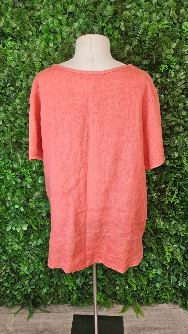 Helga May Orange Linen Top (14)