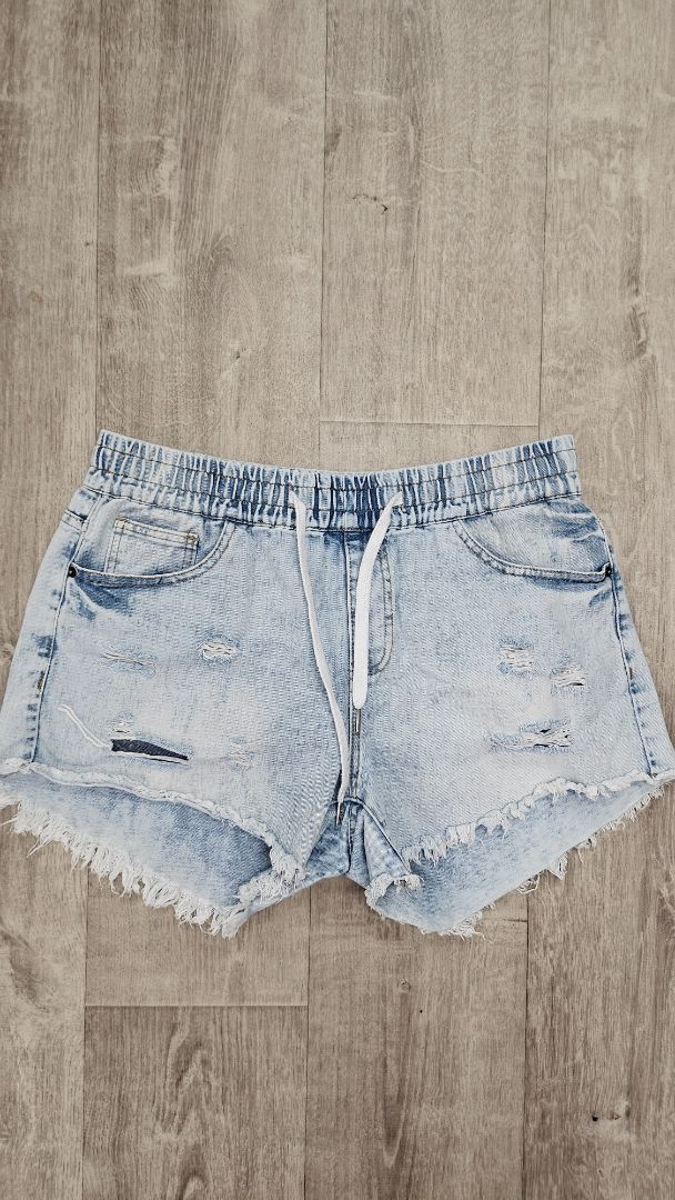 JunkFood Distressed Frayed Denim Shorts (14)