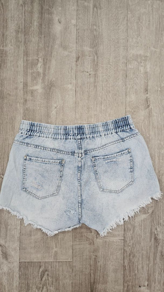 JunkFood Distressed Frayed Denim Shorts (14)