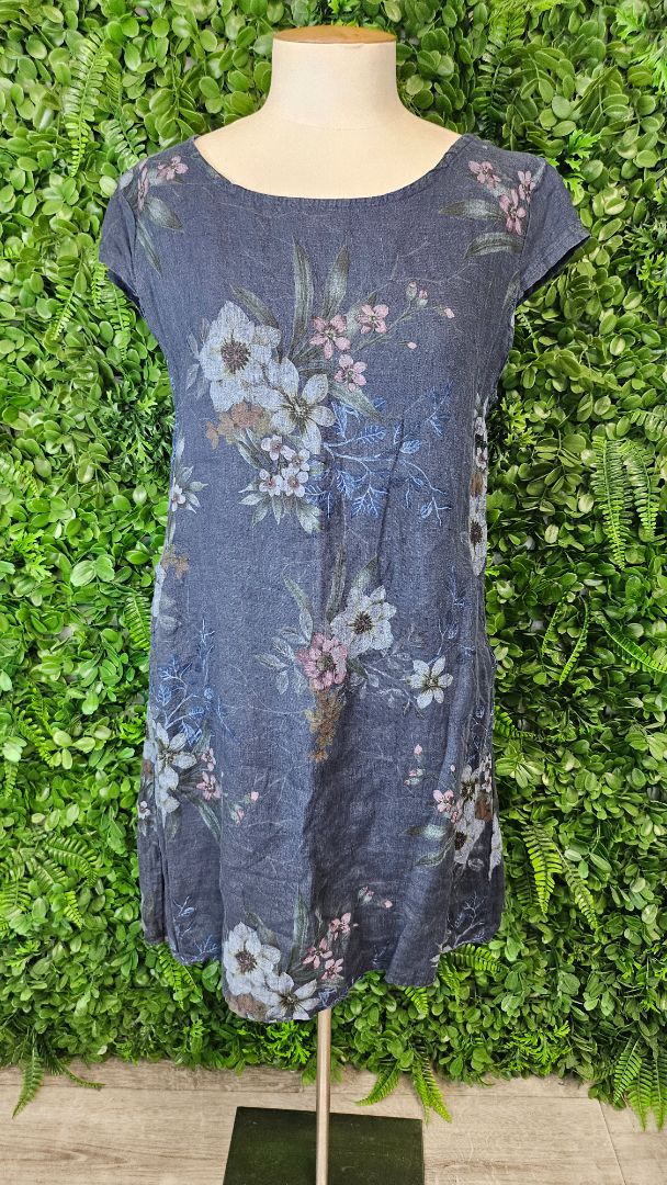 Helga May Floral Linen Dress (12)