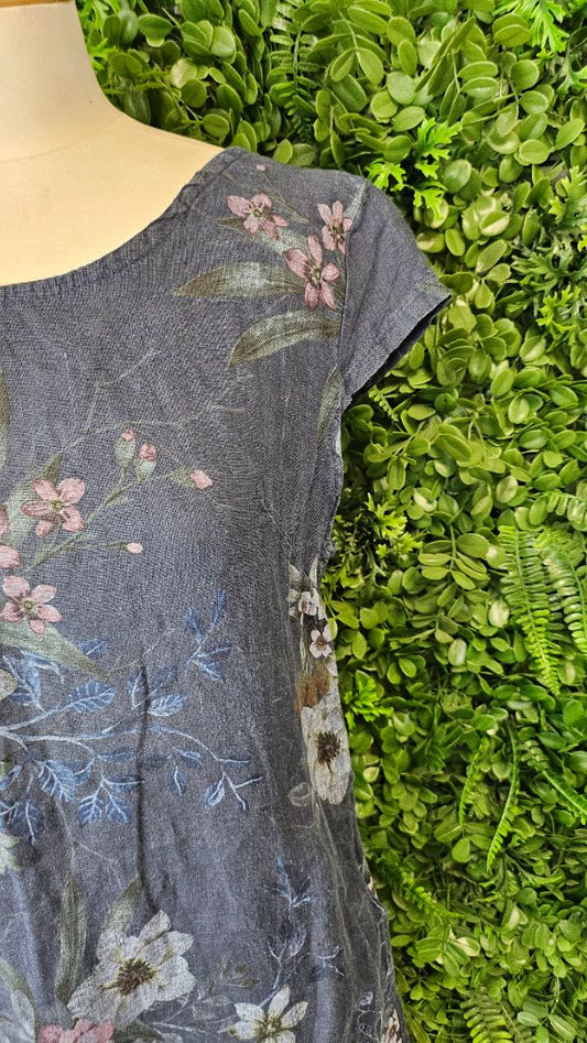 Helga May Floral Linen Dress (12)