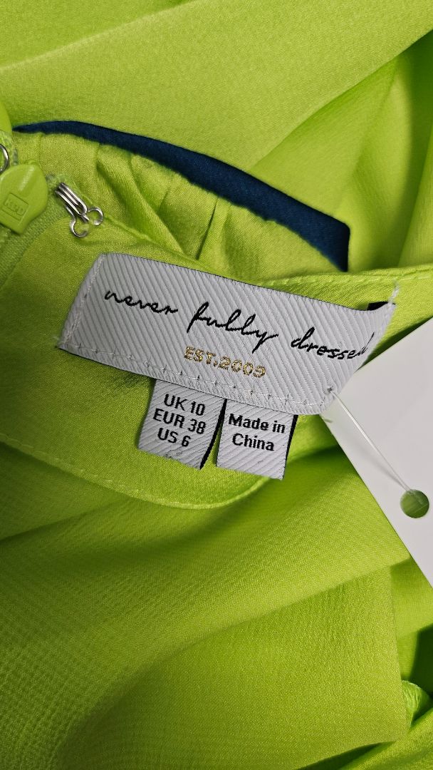 Never Fully Dressed Lime/Teal Block Colour Dress (10)