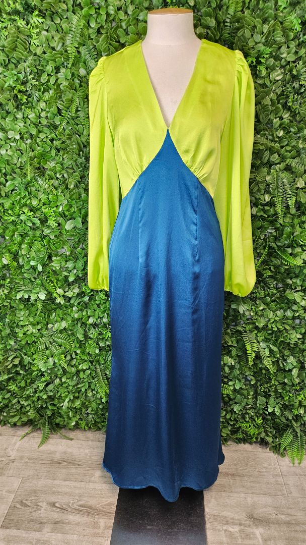Never Fully Dressed Lime/Teal Block Colour Dress (10)
