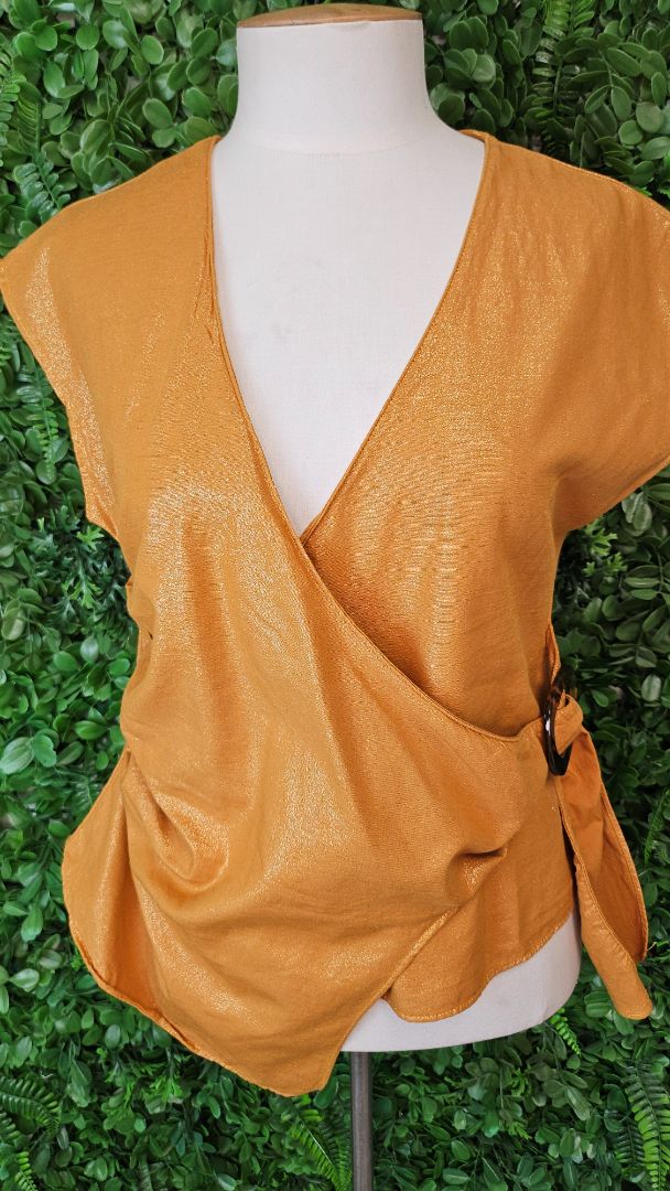 Zara Gold Wrap Top (10)