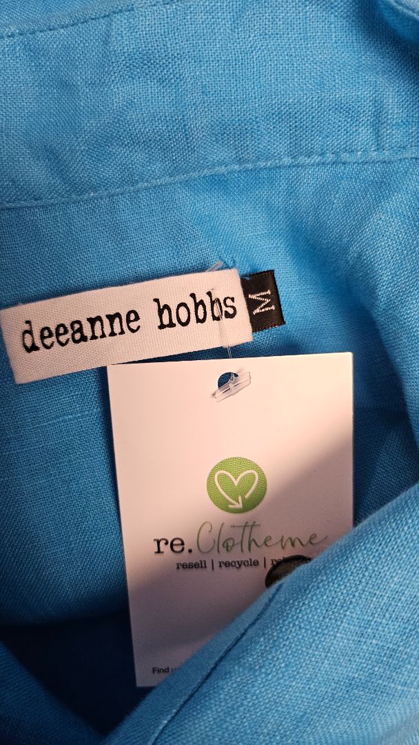 Deanne Hobbs Blue Linen Shirt (14-16)