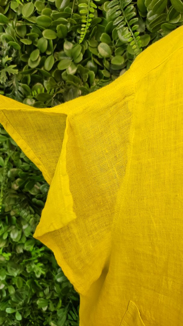 Banana Blue Yellow Linen Crop Jacket (16)