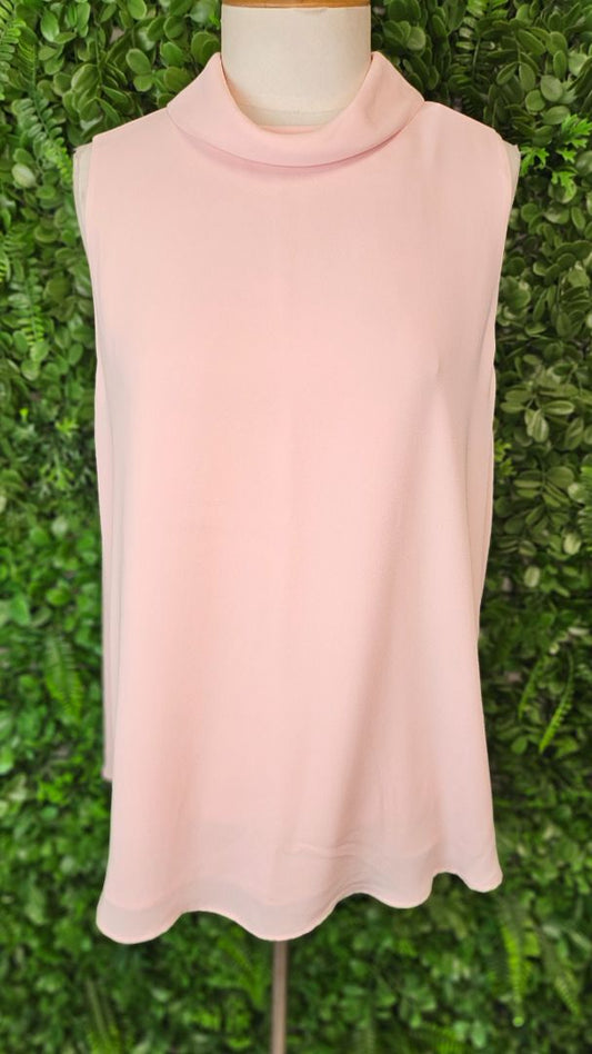 Veronika Maine Pink Drape Sleeveless Top (16)