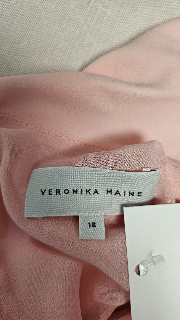 Veronika Maine Pink Drape Sleeveless Top (16)