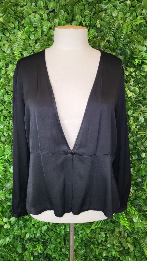 Zara Black Sateen Jacket (10)