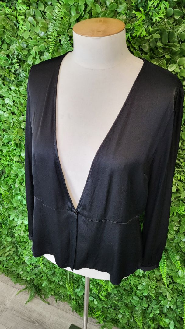 Zara Black Sateen Jacket (10)