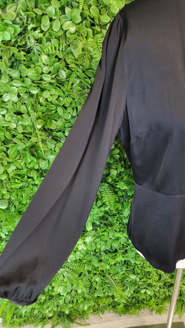 Zara Black Sateen Jacket (10)