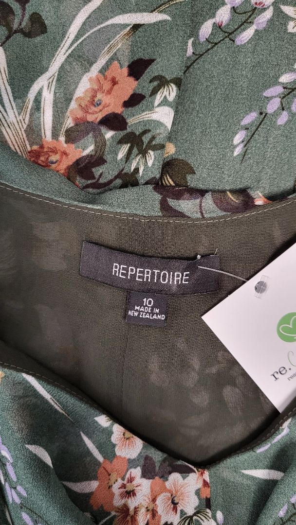 Repertoire Green Floral Allegra Dress (10)