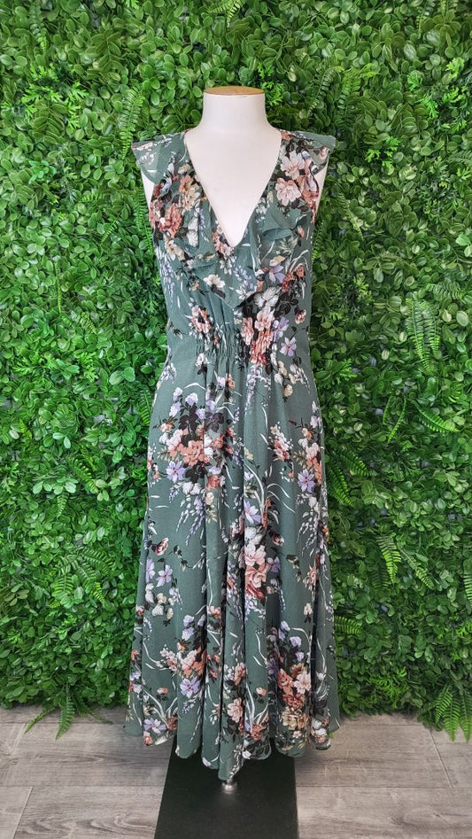 Repertoire Green Floral Allegra Dress (10)